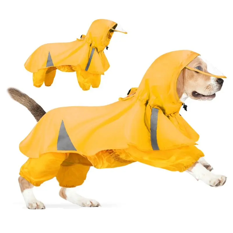 XL-5XL Одежда для домашних животных, собак, Плащи с капюшоном, Светоотражающая полоса, Дождевик для собак, водонепроницаемые куртки, Уличная Дышащая одежда для щенков
