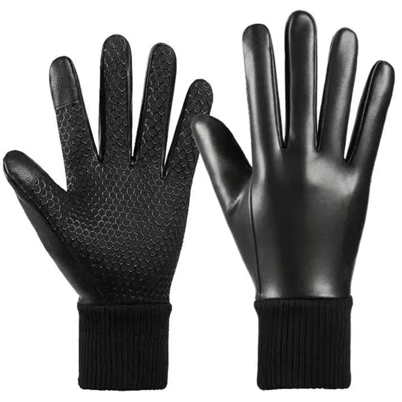 Ветрозащитные перчатки для езды на мотоцикле, сохраняющие тепло Зимой, Кожаные Luvas Для занятий спортом на открытом воздухе, аксессуары для мотокросса по бездорожью