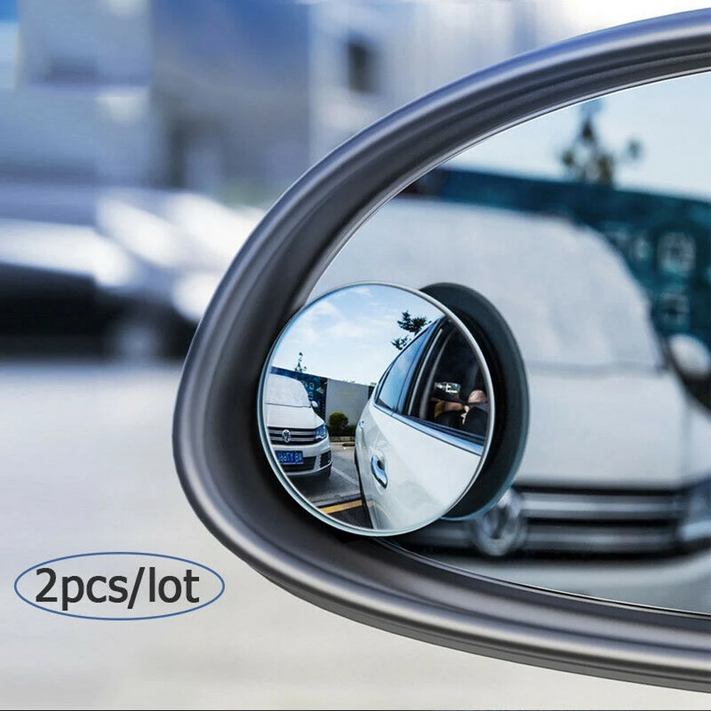 2шт Автомобильное крепление на присоске Вспомогательное зеркало заднего вида с поворотом на 360 градусов Широкоугольная круглая рамка Зеркало для слепых зон ip65 Водонепроницаемое