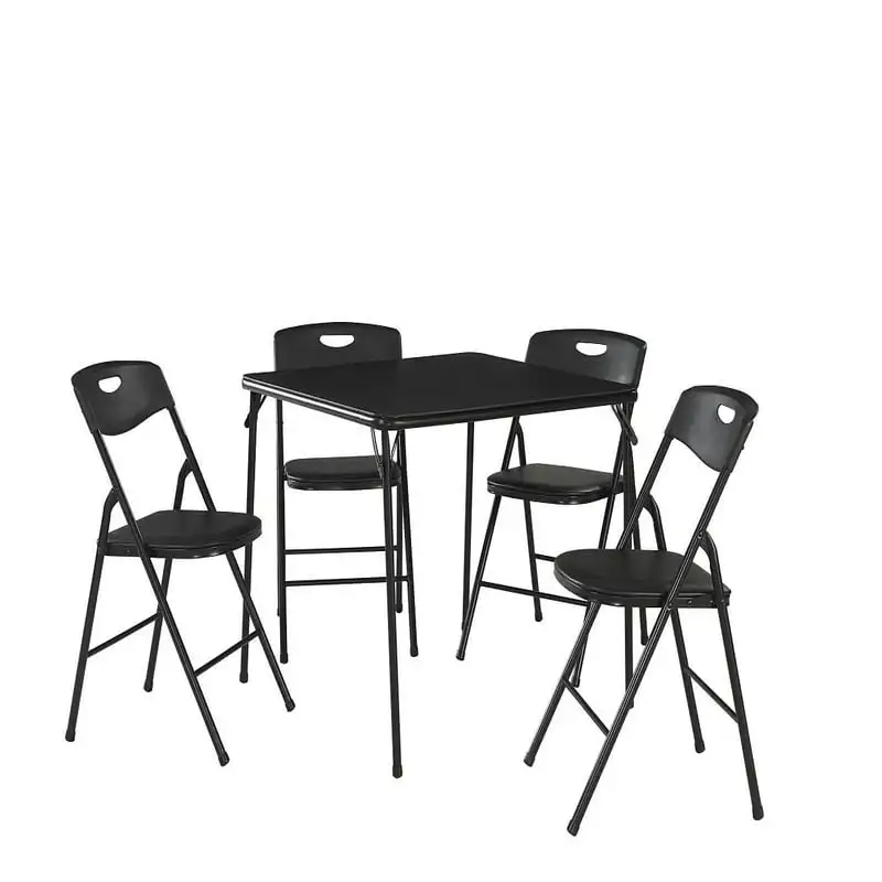 Комплект из складного стола и стула Стальная рама черного цвета
