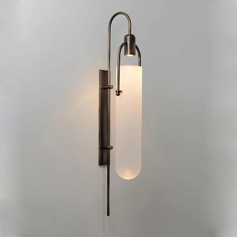 настенный светильник в ретро-современном стиле, настенное зеркало для спальни, антикварный деревянный шкив, светодиодный светильник для настенного монтажа, светодиодная аппликация
