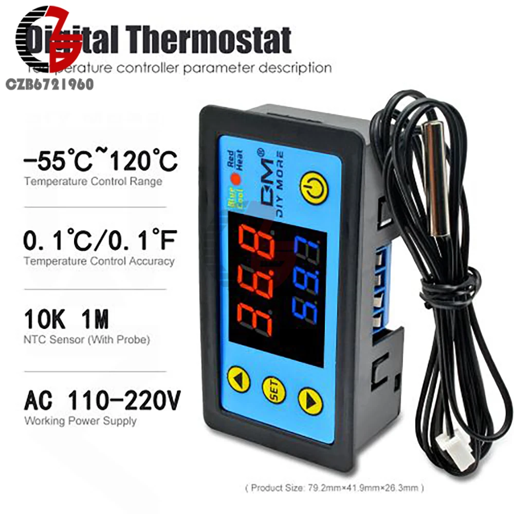 Регулятор температуры W3231 12V 24V 110V 220V Цифровой термостат Терморегулятор для инкубатора тест измерителя температуры коробки