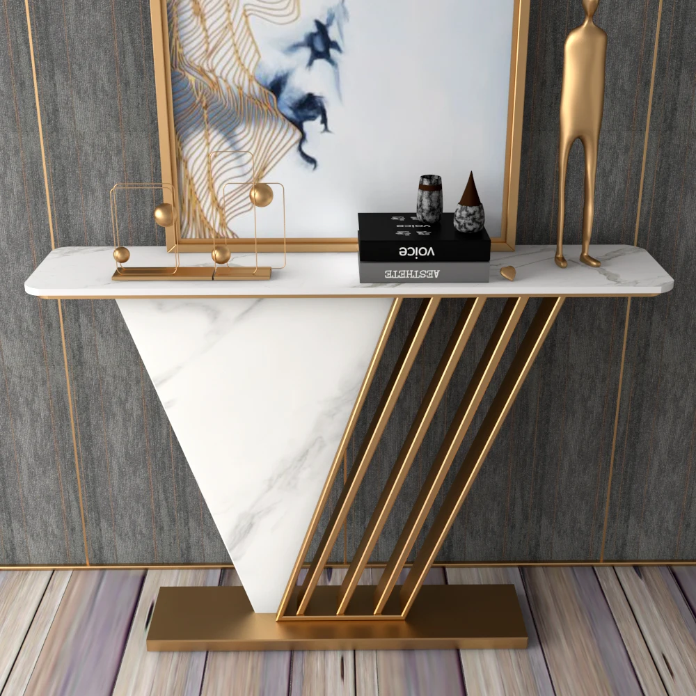 Консольные столы из скандинавского простого сланца с подсветкой Роскошная Входная Мебель Консоль для коридора Гостиная Стол для украшения отеля