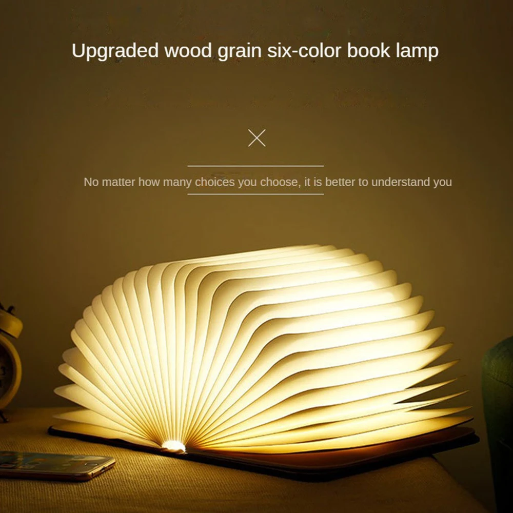 1 ~ 7ШТ Портативный 3 Цвета 3D Креативный светодиодный Книжный Ночник Деревянный 5 В USB Перезаряжаемый Магнитный Складной стол Настольная лампа для дома