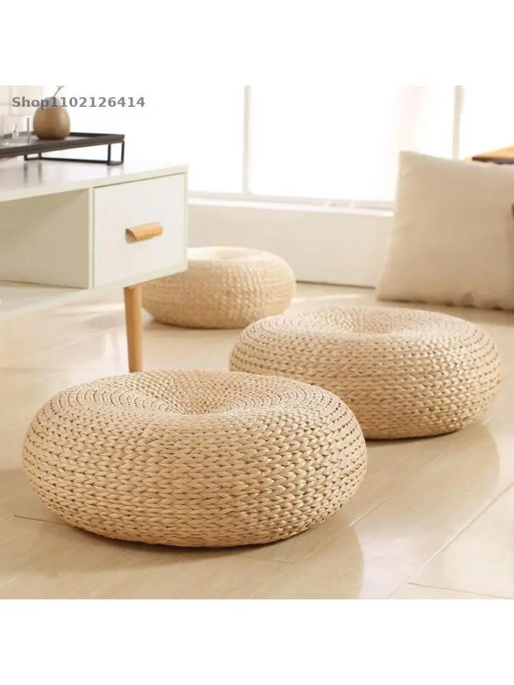 Подушка в японском стиле, большая утолщенная подушка для медитации татами, круглый домашний стул для медитации, соломенный коврик