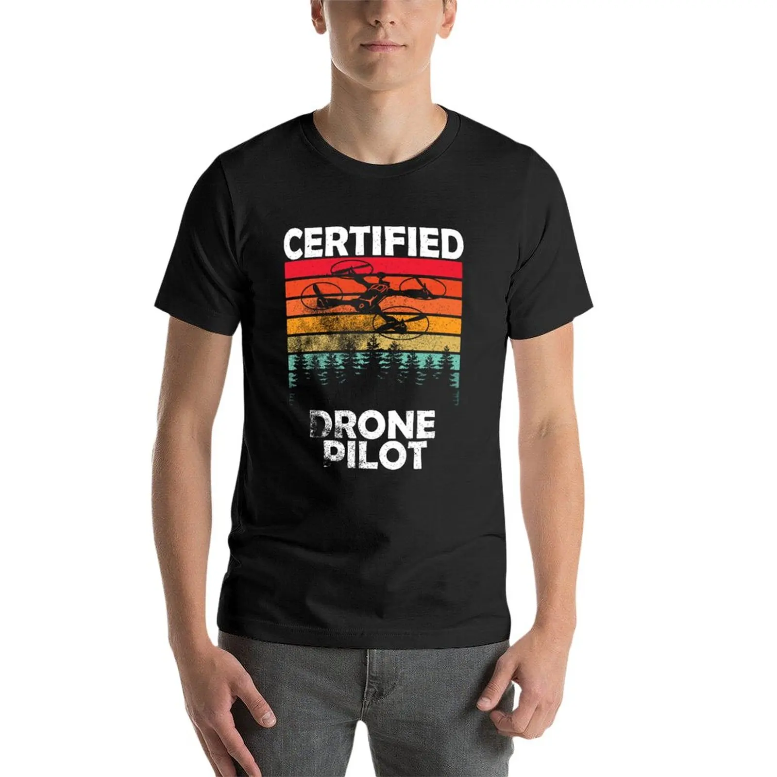 Новый сертифицированный беспилотный пилот, fpv-дрон, забавные футболки с дронами, футболки с графическим рисунком, одежда в стиле хиппи, футболки большого размера для мужчин