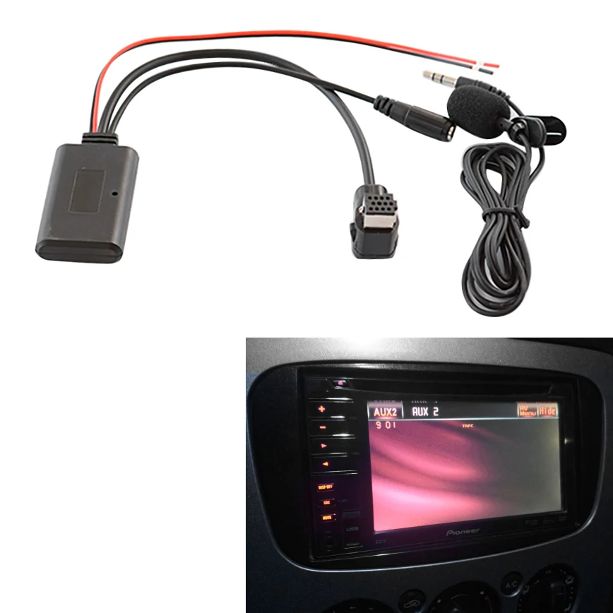 Автомобильный Bluetooth 5.0 Кабель Aux, Микрофон, Громкая связь, мобильный телефон, адаптер для бесплатных звонков для радио Pioneer IP-BUS P99 P01