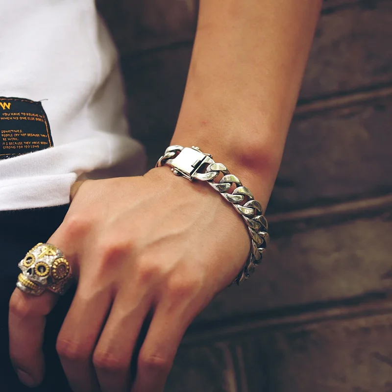 Властный мужской браслет, модная и персонализированная цепочка-хлыст, расширенный и утолщенный браслет, мужские украшения
