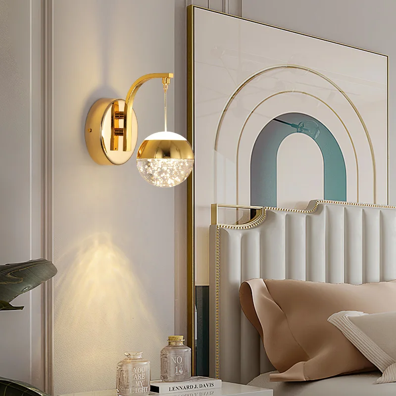 Металлический скандинавский настенный светильник Simple Crystal Bubble Sconce Light Светодиодные светильники для дома, гостиной, спальни, декоративные
