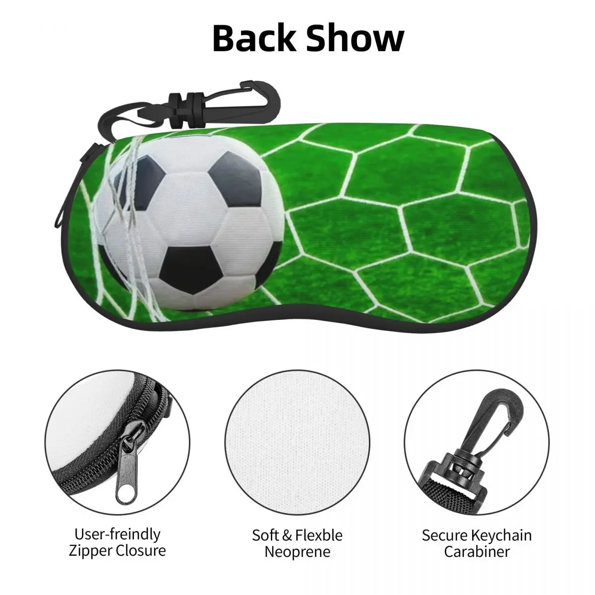 Солнцезащитные очки с футбольным рисунком, мягкий футляр, Неопреновая оболочка для футбольного мяча на молнии, Футляр для очков, Специальная защитная коробка для очков