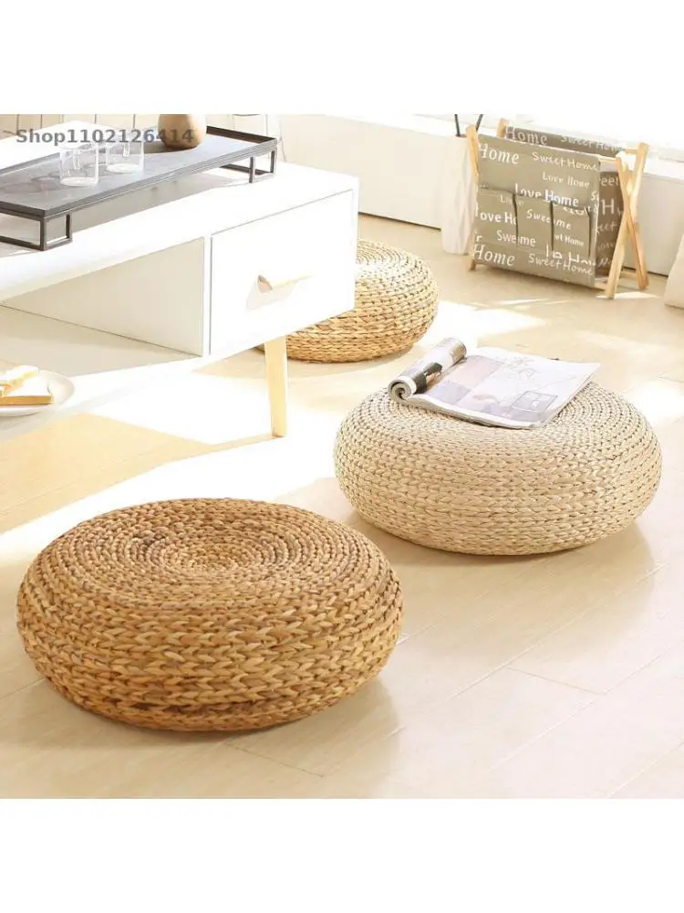 Подушка в японском стиле, большая утолщенная подушка для медитации татами, круглый домашний стул для медитации, соломенный коврик