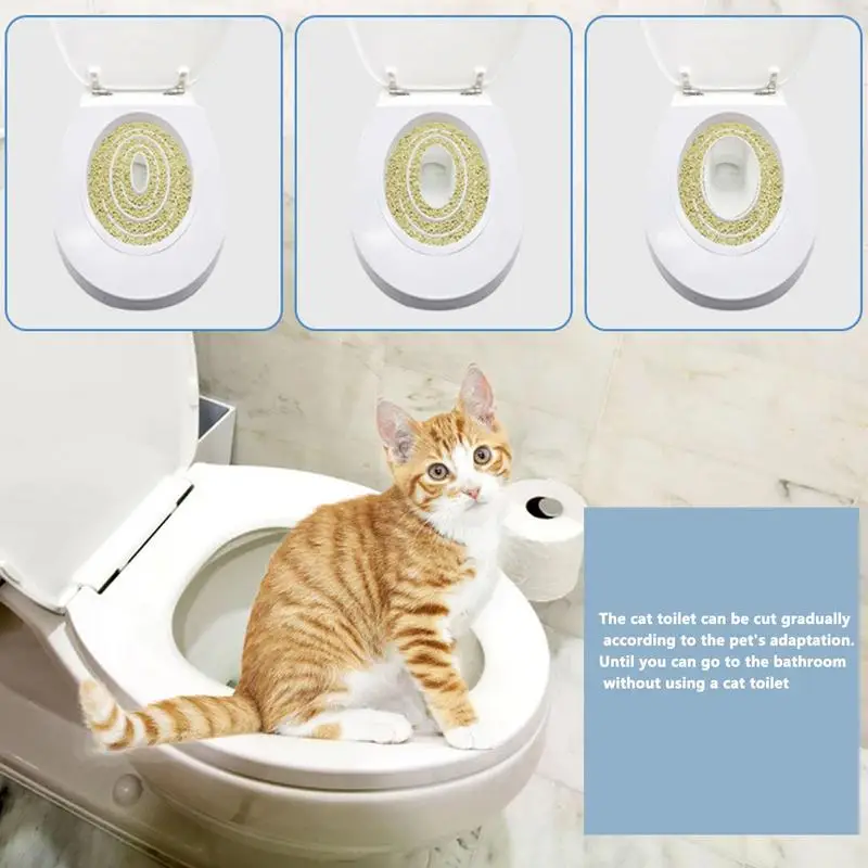 Лучший пластиковый коврик для приучения кошек к туалету Многоразового использования Коврик для щенячьего туалета Тренажер для кошачьего туалета Для чистки туалетов домашних животных Продукт для обучения кошек