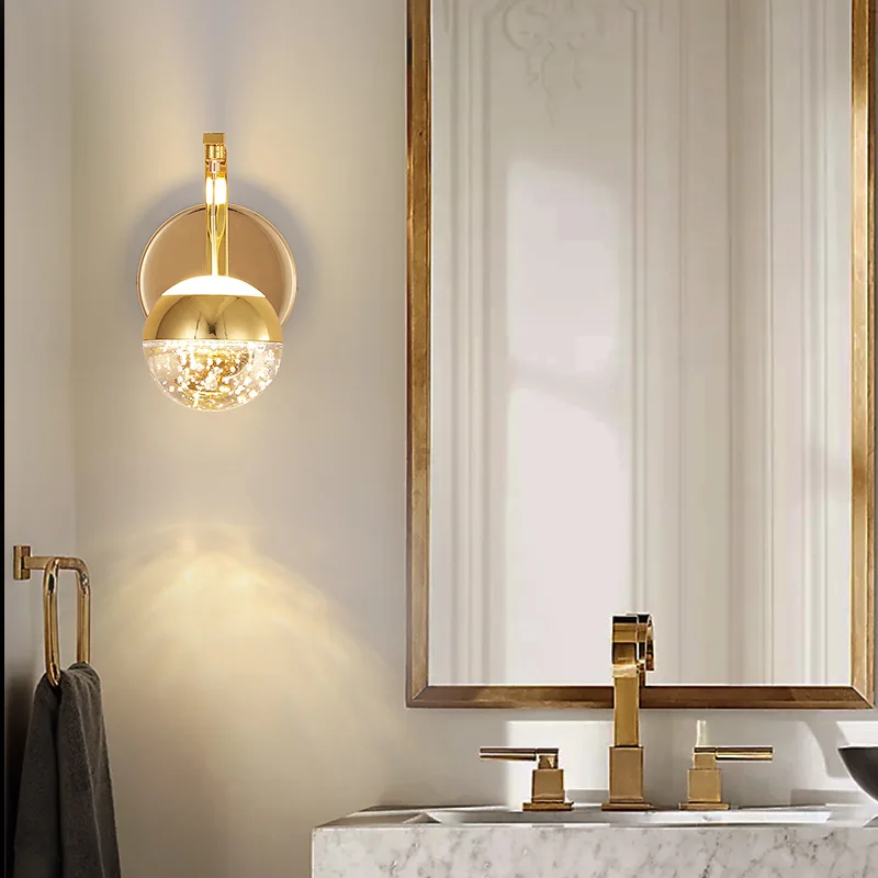 Металлический скандинавский настенный светильник Simple Crystal Bubble Sconce Light Светодиодные светильники для дома, гостиной, спальни, декоративные