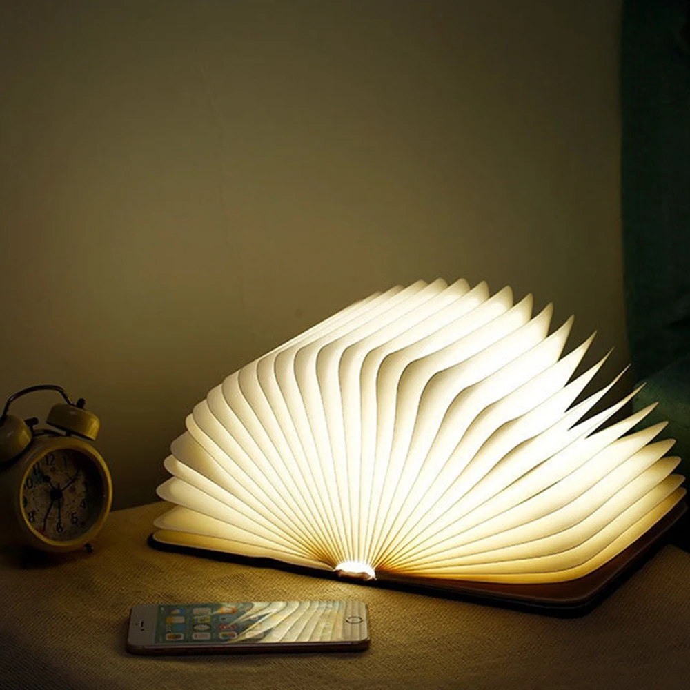 1 ~ 7ШТ Портативный 3 Цвета 3D Креативный светодиодный Книжный Ночник Деревянный 5 В USB Перезаряжаемый Магнитный Складной стол Настольная лампа для дома