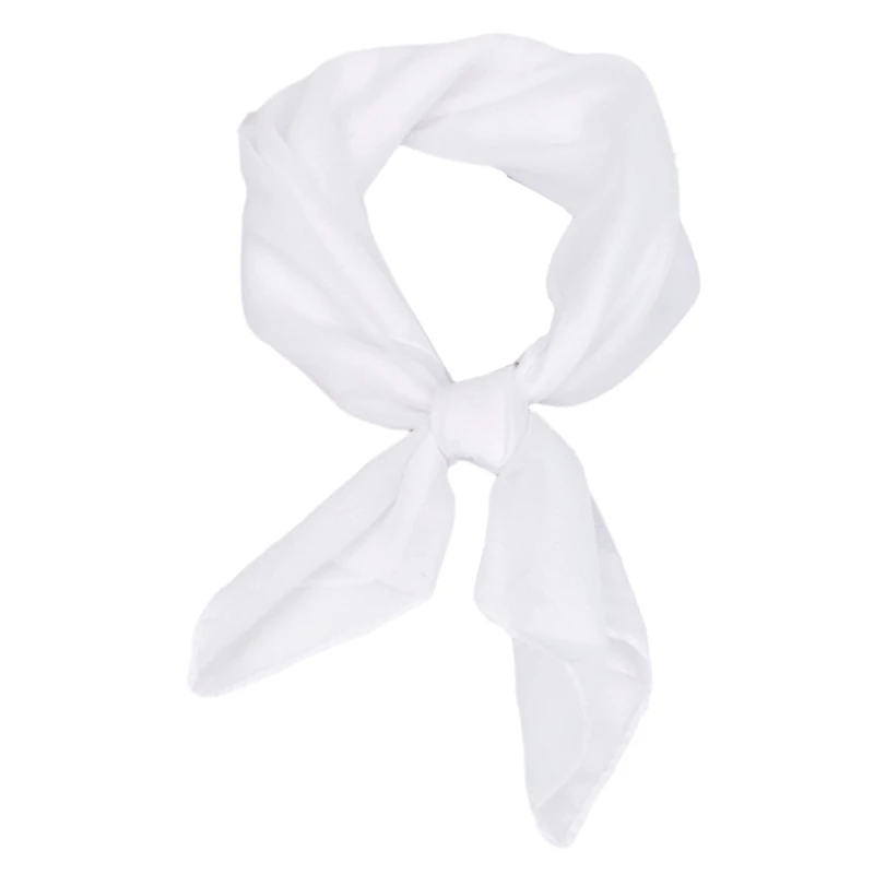 Шифоновый шарф 1950-х годов, квадратная лента, шейный платок, квадратный носовой платок, ретро-галстук для волос для женщин, однотонная прозрачная прямая поставка 50-х годов