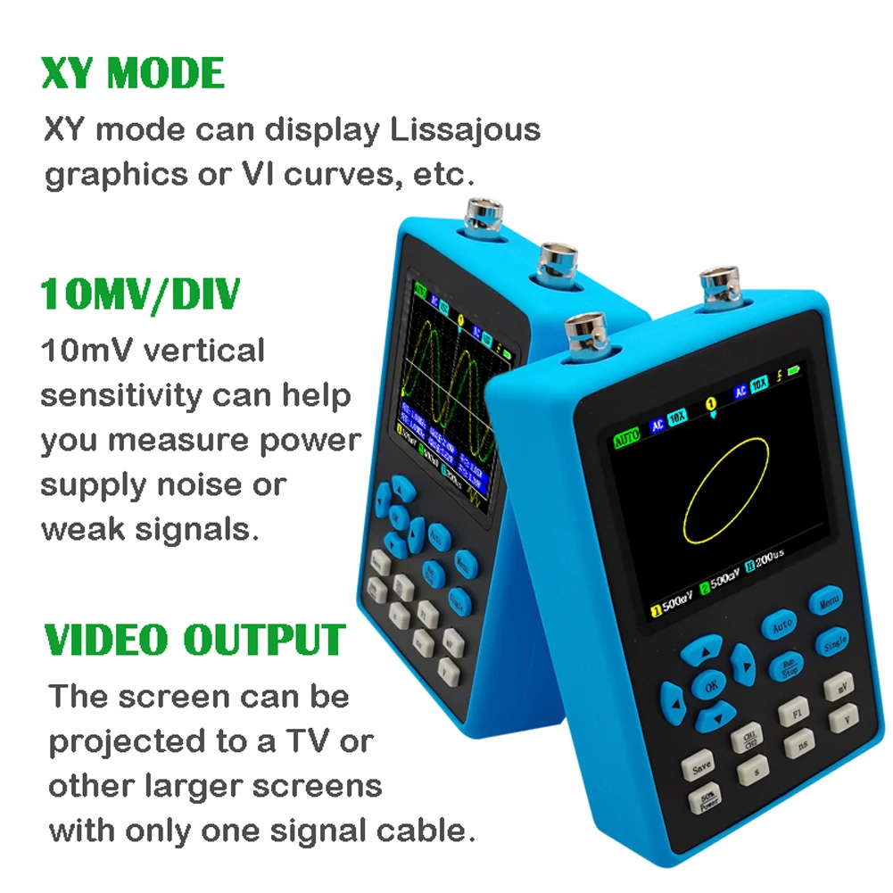 DSO2512G Двухканальный осциллограф с полосой пропускания 120 М 2,8 Дюймовый дисплей Минимальная вертикальная чувствительность 10 мВ Анализ спектра FFT