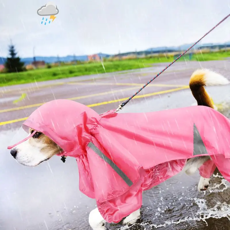 XL-5XL Одежда для домашних животных, собак, Плащи с капюшоном, Светоотражающая полоса, Дождевик для собак, водонепроницаемые куртки, Уличная Дышащая одежда для щенков