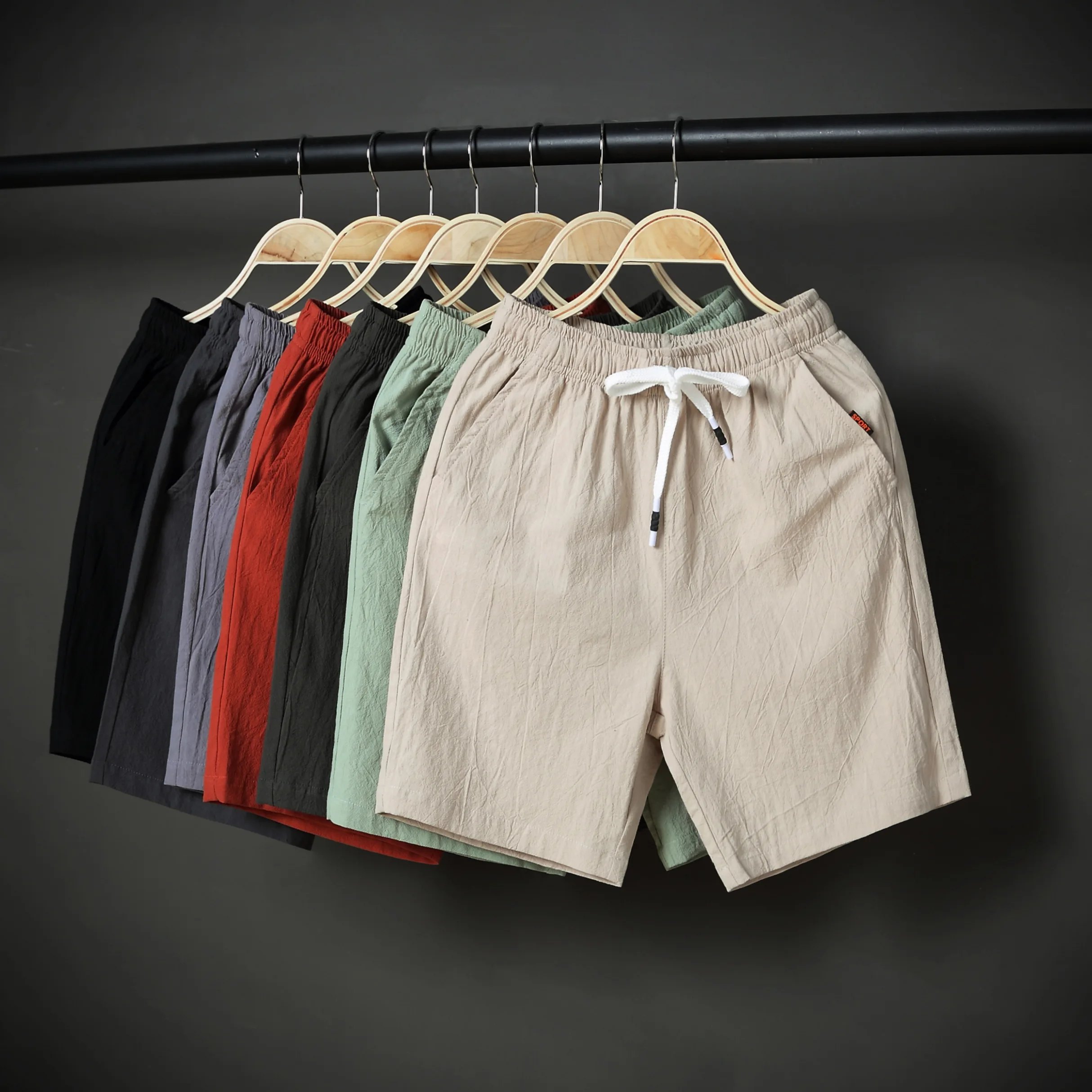 Модные мужские короткие брюки YZLDS, Летние хлопчатобумажные льняные повседневные брюки, непринужденный тренд, льняная пляжная одежда больших размеров, мужская одежда
